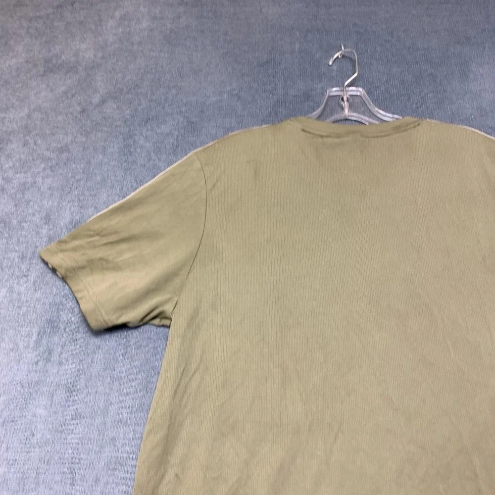 Adidas Acronym T-Shirt Mens Large Olive Green 3 Stripes Logo Casual Outdoor Tee